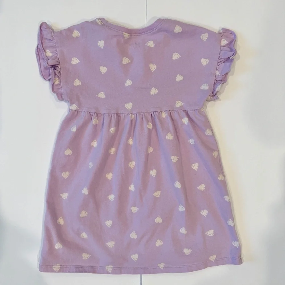 Old Navy Lavender Heart Ruffle Sleeve  Toddler Girls Dress - 3T